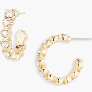 Baublebar NWT Crystal heart hoop earrings🔥No offer item🔥